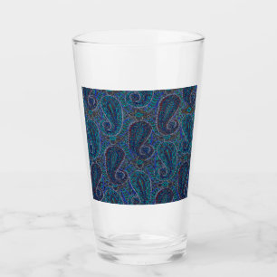 Paisley Blauw Indische Boho Klassieke Vintage Glas