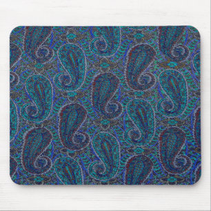 Paisley Blauw Indische Boho Klassieke Vintage Muismat