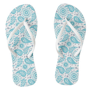 paisley blauwgroen patroon teenslippers