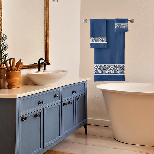 Paisley bleu et blanc