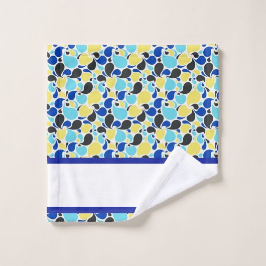 Paisley bleu et jaune (Gant de toilette)