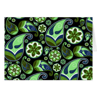Paisley bleu et vert sur le noir