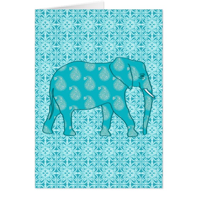 Paisley - bleu turquoise et aqua (Devant)