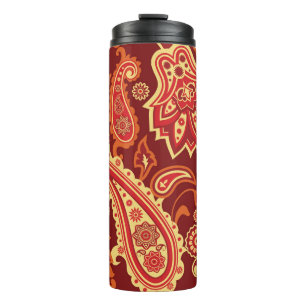 Paisley, bloemen: sierlijk naadloos patroon thermosbeker