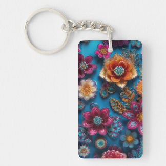Paisley Bloemen Sleutelhanger