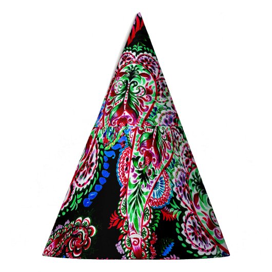 Paisley bloemenpatroon, etnische achtergrond. feesthoedjes (Links)