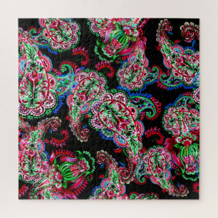 Paisley bloemenpatroon, etnische achtergrond. legpuzzel