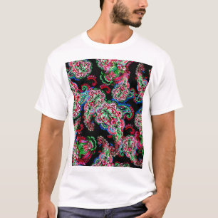 Paisley bloemenpatroon, etnische achtergrond. t-shirt