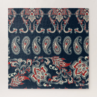 Paisley bloemmotief, damast motief. legpuzzel