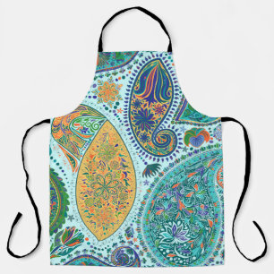 Paisley bloemmotief, etnische naadloze achtergron schort