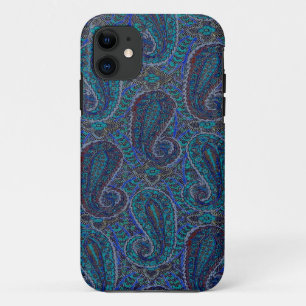 Paisley Blue Indian Boho Art Pattern iPhone 11 Hoesje