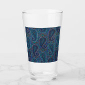 Paisley Blue Indian Boho Art Pattern Glas (Voorkant)