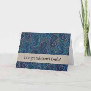 Paisley Blue Indian Boho Art Pattern Kaart