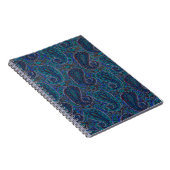 Paisley Blue Indian Boho Art Pattern Notitieboek (Rechterzijde)