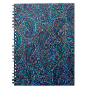 Paisley Blue Indian Boho Art Pattern Notitieboek