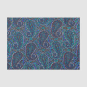 Paisley Blue Indian Boho Art Pattern Tissuepapier