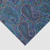 Paisley Blue Indian Boho Art Pattern Tissuepapier (Detail)