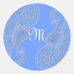 Paisley Blue Stickers