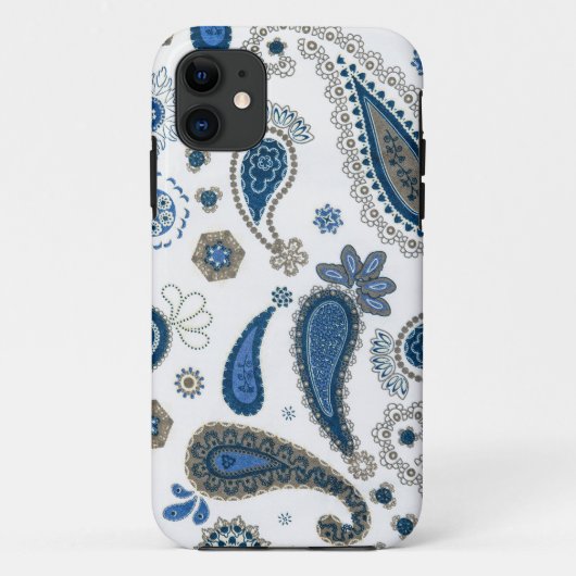 Paisley Blue White Bohemian Pattern Case-Mate iPhone Case (Achterkant)
