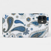 Paisley Blue White Bohemian Pattern Case-Mate iPhone Case (Achterkant (horizontaal))