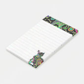 Paisley cat en vlinder post-it® notes (Schuin)