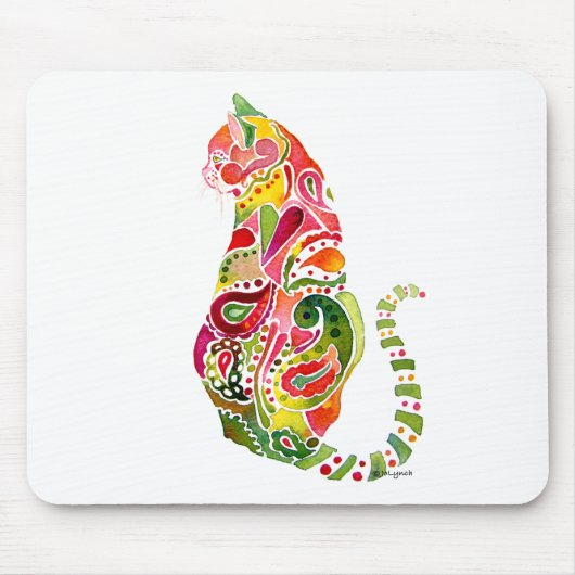 Paisley Cat Mousepad Muismat (Voorkant)