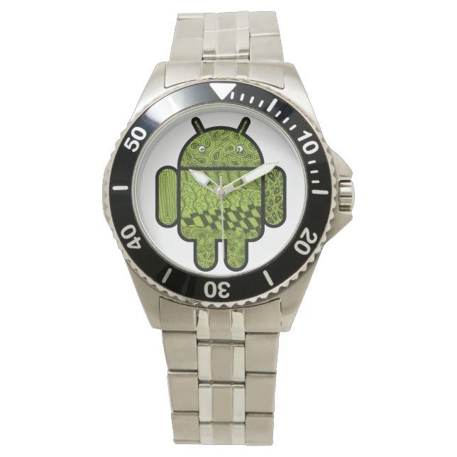 Paisley Character for Android™ Robot Horloge (Voorkant)