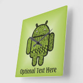 Paisley Character for the Android™ Robot Vierkante Klok (Hoek)