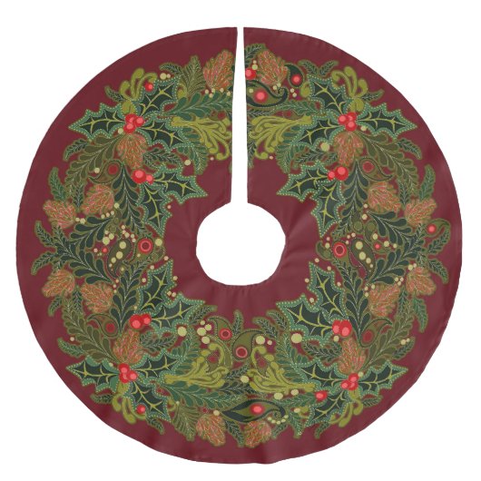 Paisley Christmas Wreath Kerstboom Rok (Voorkant)