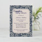 Paisley Couple's Baby shower Invitation Kaart (Staand voorkant)