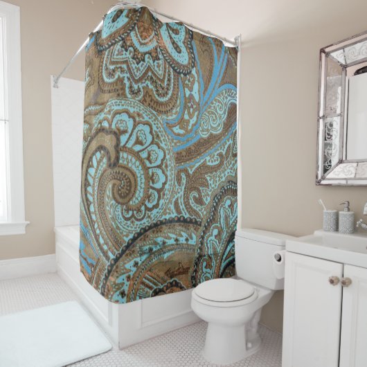 Paisley Damask - Rideau de douche (En situation)