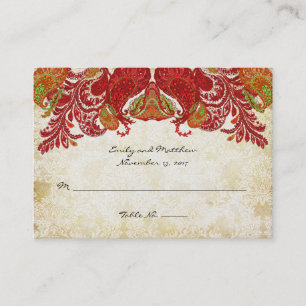  Paisley Damask Table Place-kaarten Plaatskaartje