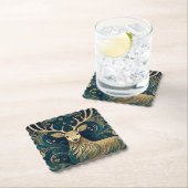 Paisley Deer Coaster Kartonnen Onderzetters (Insitu)