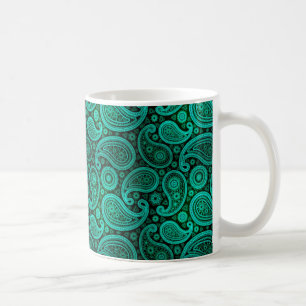 Paisley Deluxe blauwgroen Koffiemok