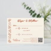 Paisley Diamond Western Rust Ivory QR Code RSVP (Debout devant)