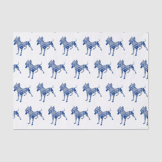 Paisley Dog No. 1 | Blauw weefselpapier Tissuepapier