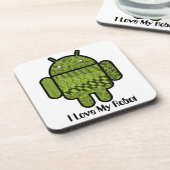 Paisley Doodle Character voor de Android™-robot Drankjes Onderzetter (Linkerzijde)