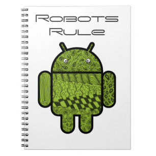 Paisley Doodle Character voor de Android™-robot Notitieboek