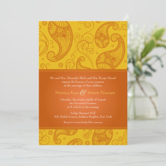 Paisley Dreams Bruiloft uitnodiging (Staand voorkant)