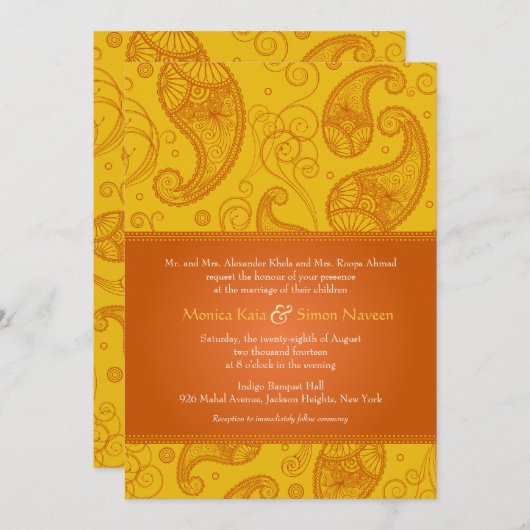 Paisley Dreams Bruiloft uitnodiging (Voorkant / Achterkant)