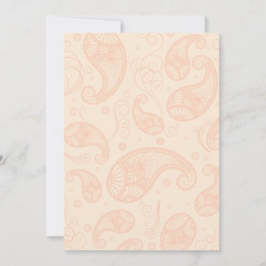 Paisley Dreams Bruiloft uitnodiging (Achterkant)