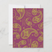 Paisley Dreams Mariage Response Invitation (Dos)