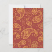 Paisley Dreams Mariage Response Invitation (Dos)