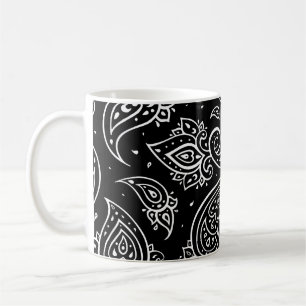 Paisley elegantie: naadloos etnisch patroon. koffiemok
