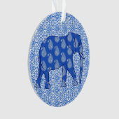 Paisley éléphant - bleu cobalt et blanc (devant)