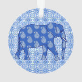 Paisley éléphant - bleu cobalt et blanc (dos)
