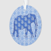 Paisley éléphant - bleu cobalt et blanc (devant)