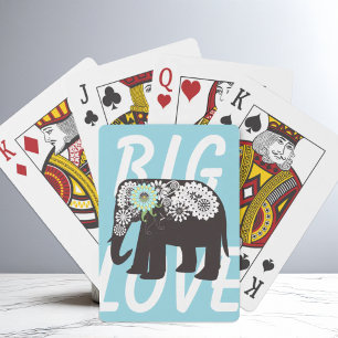 Paisley Elephant Design Elegant Schattige Lichtbla Speelkaarten