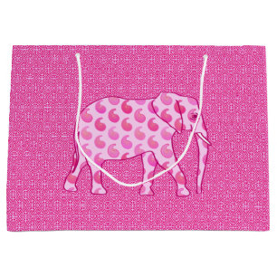 Paisley Elephant, Ice Pink en Fuchsia Groot Cadeauzakje