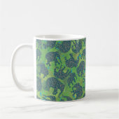 Paisley Elephants, Oerwoud Green Leaves Coffee Mok (Links)